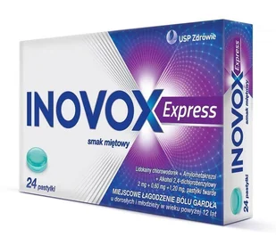 US Pharmacia SP Z O.O Inovox Express o smaku miętowym 2mg+0,6mg+1,2mg 24 past.tw - Przeziębienie i grypa - miniaturka - grafika 1