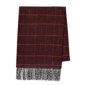 Apaszki i szaliki męskie - Wąski szal męski z frędzlami bordowy - miniaturka - grafika 1