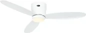 Wentylatory sufitowe - Energooszczędny wentylator sufitowy z oświetleniem LED i pilotem Eco Plano II 112 cm Biały - miniaturka - grafika 1