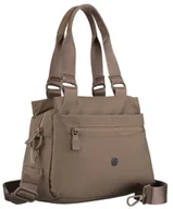 Torebki damskie - Listonoszka damska z poliestru PETERSON mała miejska na suwak do ręki lub na ramię crossbody modna beżowa - miniaturka - grafika 1
