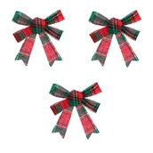 Ozdoby bożonarodzeniowe - Kokardy ozdobne w szkocką kratę, 10 x 12 cm, 3 szt. - miniaturka - grafika 1