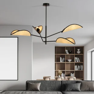 Emibig Vene lampa sufitowa 4-punktowa czarna/rattan 1160/4 1160/4 - Lampy sufitowe - miniaturka - grafika 5