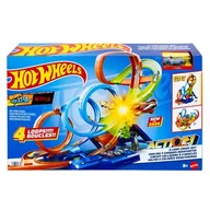 Samochody i pojazdy dla dzieci - Tor Hot Wheels Action Poczwórna pętla kraks HXR70 - miniaturka - grafika 1