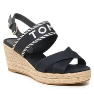 Espadryle damskie - Espadryle Tommy Hilfiger - Seasonal Webbing Mid Wedge FW0FW07091 Space Blue DW6 - miniaturka - grafika 1