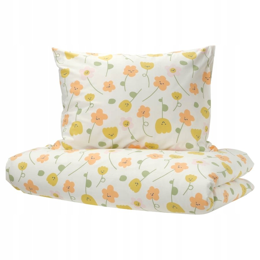 Ikea Barndrom Komplet pościeli wielobarwny/wzór w kwiaty,150x200/50x60 cm
