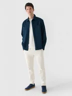 Spodnie sportowe męskie - Męskie spodnie dresowe 4F 4FRAW24TTROM1172 - beżowe - miniaturka - grafika 1