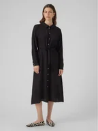 Sukienki - Vero Moda Sukienka koszulowa 10295296 Czarny Regular Fit - miniaturka - grafika 1