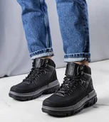 Botki damskie - Czarne trapery Big Star KK274222 BLACK-41 - miniaturka - grafika 1