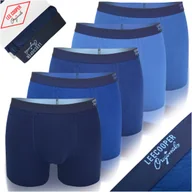 Majtki męskie - Lee Cooper Bokserki Męskie Bawełniane 40939 Niebieskie 5 sztuk Rozmiar XXL - miniaturka - grafika 1