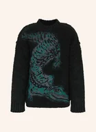 Swetry męskie - Lacoste Sweter Z Błyszczącą Przędzą schwarz - LACOSTE - miniaturka - grafika 1