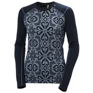 Koszulki sportowe damskie - Damska koszulka Helly Hansen W Lifa Merino Midw Gra Crew Rozmiar: L / Kolor: czarny/szary - miniaturka - grafika 1