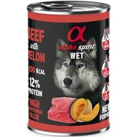 Mokra karma dla psów - Alpha Spirit mokra wołowina z melonem 400g - miniaturka - grafika 1