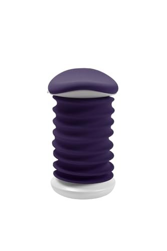 TOPSTAR Sitness 4D AGR, dynamiczny taboret do siedzenia, papirus, biały, ciemnofioletowy, ergonomiczny stołek biurowy, z regulacją wysokości, wzmacnia plecy, odciąża krążki międzykręgowe