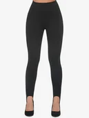 Spodnie damskie - Damskie spodnie Synthia 200 DEN czarne Bas Bleu r.2XL - miniaturka - grafika 1