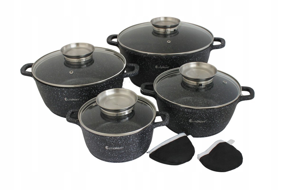 2 x ZESTAW GARNKÓW GARNKI INDUKCJA / GAZ MARMUROWE KOMPLET GARNKÓW MARMURKO