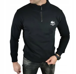Bluza Lacoste SH2735-98 zapinana pod szyję kolor czarny - L - Bluzy męskie - miniaturka - grafika 1