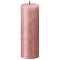 Świece - Bolsius Rustic Shimmer świeca bryłowa pieńkowa rustykalna metalizowana bezzapachowa 19 cm 190/68 mm - Róż Pink - miniaturka - grafika 1