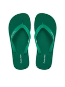 Klapki i japonki męskie - Calvin Klein Japonki Logo Strap HM0HM02105 Zielony - miniaturka - grafika 1