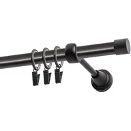 Karnisze - Karnisz DECASTYL Luna z kółkami pojedynczy 240 cm Czarny - miniaturka - grafika 1