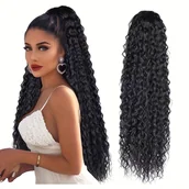 Pozostałe akcesoria fryzjerskie - TEMU Elegancki 24-calowy Rozciągacz Włosów Z Węzłem Dla Kobiet, Odpowiadający Naturalnemu Czarnemu Włosom Z Falami. Długi, Gęsty Włos Z Węzłem Jest - miniaturka - grafika 1