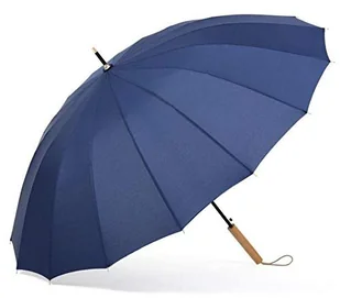 Krago Parasol Automatyczny 16 Żeber Drewniana Rączka Wodoodporny Niebieski - Parasole - miniaturka - grafika 1
