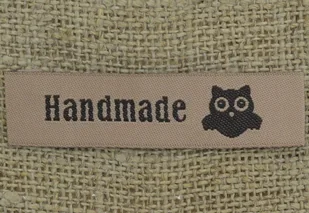 [s05102] Metki do wszywania "Handmade" sowa 4szt - Metkownice - miniaturka - grafika 1