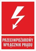 Akcesoria BHP - Tablica oznacznikowa samoprzylepna NOZ 74x105 (P/Poż Wyłącznik prądu) - miniaturka - grafika 1