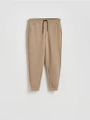 Spodnie sportowe męskie - Reserved - Spodnie dresowe slim fit - beżowy - miniaturka - grafika 1