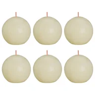 Świece - Bolsius Rustykalne świece kule Shine, 6 szt., 76x71 mm, perłowe - miniaturka - grafika 1
