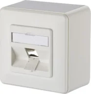 Gniazdka elektryczne - Metz METZ CONNECT Puszka natynkowa Keystone 1 port pusta biała - miniaturka - grafika 1