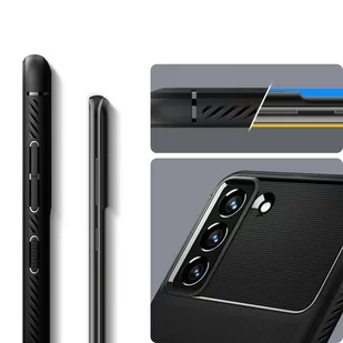 Etui do Samsung Galaxy S21 FE futerał Spigen Rugged Armor Matte Black + Szkło - Etui i futerały do telefonów - miniaturka - grafika 8