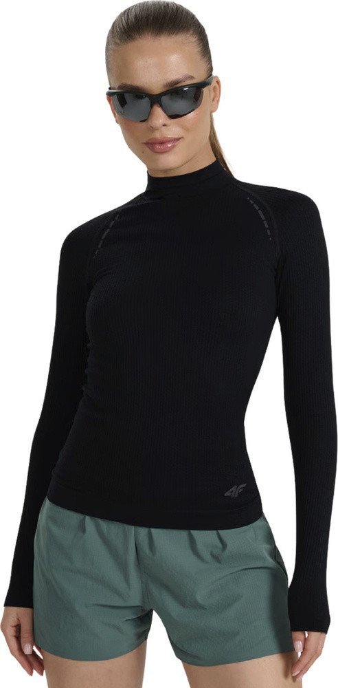 Koszulka damska longsleeve 4F F419 czarna 4FWAW25TFLOF419 20S XS/S