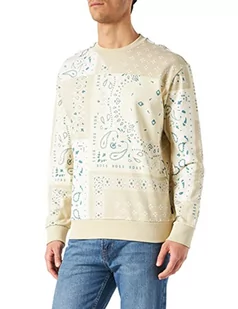 BOSS Męska bluza Wallover, Jasnobeżowy271, XL - Bluzy męskie - miniaturka - grafika 1