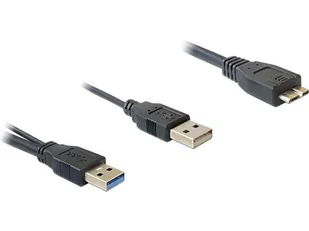 Delock Kabel USB 3.0 AM x2-BM Micro USB 20cm AKDEKKU30000001 - Kable USB - miniaturka - grafika 1