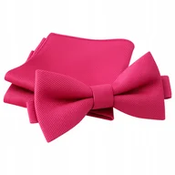 Krawaty i muchy męskie - Zestaw mucha + poszetka - ciemnoróżowa - miniaturka - grafika 1