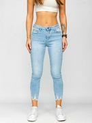 Spodnie damskie - Błękitne spodnie jeansowe damskie Skinny Denley S9983 - miniaturka - grafika 1