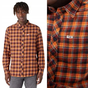 Wrangler 1 POCKET SHIRT Dark Navy KOSZULA W KRATĘ REGULAR FIT M - Koszule męskie - miniaturka - grafika 1