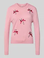 Swetry damskie - Sweter świąteczny o kroju regular fit z cekinowym motywem model ‘XMAS SHINE’ - miniaturka - grafika 1