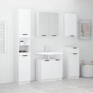 Lumarko 5-cz. zestaw szafek do łazienki, biały, materiał drewnopochodny - Meble łazienkowe - miniaturka - grafika 1