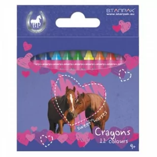 Starpak Kredki woskowe 12 kolorów Horses - Przybory szkolne - miniaturka - grafika 3