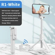 Selfie stick - ["NEW Bluetooth Wireless Selfie Stick Mini statyw z wysuwanym monopodem i zdalnym wyzwalaczem światła wypełniającego do telefonu IOS Android, biały"], - miniaturka - grafika 1