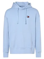 Bluzy męskie - Tommy Jeans Męska bluza z kapturem Mężczyźni Materiał dresowy niebieski jednolity, XL - miniaturka - grafika 1