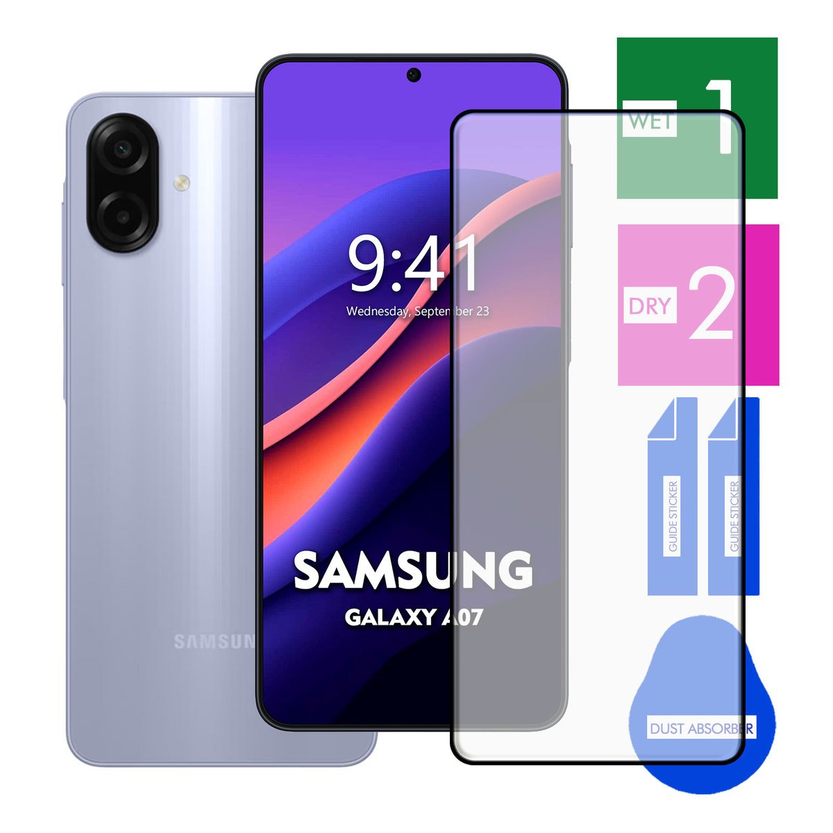 SZKŁO HARTOWANE DO SAMSUNG GALAXY A07 NA TELEFON PEŁNE CAŁY EKRAN 9H 5D