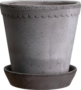 Doniczka Helena 25 cm szara z podstawką - Donice - miniaturka - grafika 1