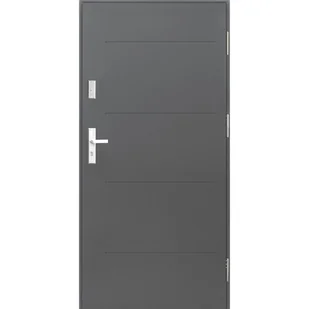 SPLENDOOR Drzwi stalowe zewnętrzne wejściowe antywłamaniowe RC2 Komo Acoustic Antracytowe 80 prawe - Drzwi zewnętrzne - miniaturka - grafika 1