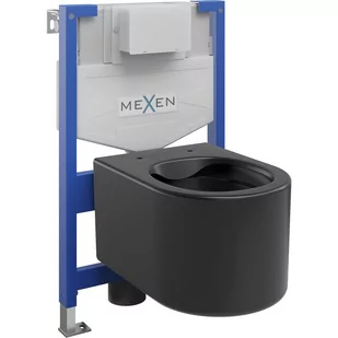 Mexen zestaw podtynkowy WC stelaż Fenix XS-F z miską WC Sofia, czarny mat - Stelaże i zestawy podtynkowe do WC - miniaturka - grafika 1