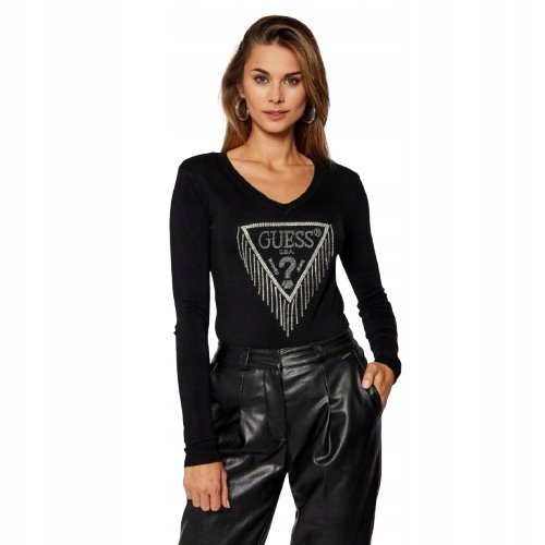 Guess Sweter Czarny Klasyczny Damski S 2Z0G2_B*