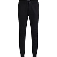 Spodenki męskie - Calvin Klein Jeans Męskie spodnie Monologo Casual Badge Chino Woven Pants, Czarny, S - miniaturka - grafika 1
