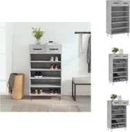 Szafki na buty - vidaXL Szafka na buty betonowa szara 60x35x105 cm materiał drewnopochodny - Szafki - miniaturka - grafika 1