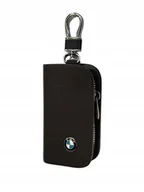 Etui na klucze - SKÓRZANE ETUI na klucze BMW logo KLUCZYK brelok ELEGANCKI brąz - miniaturka - grafika 1